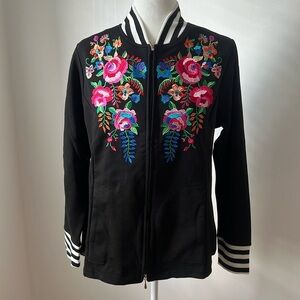 Linea by Louis Dell’Olio floral embroidered bomber jacket
